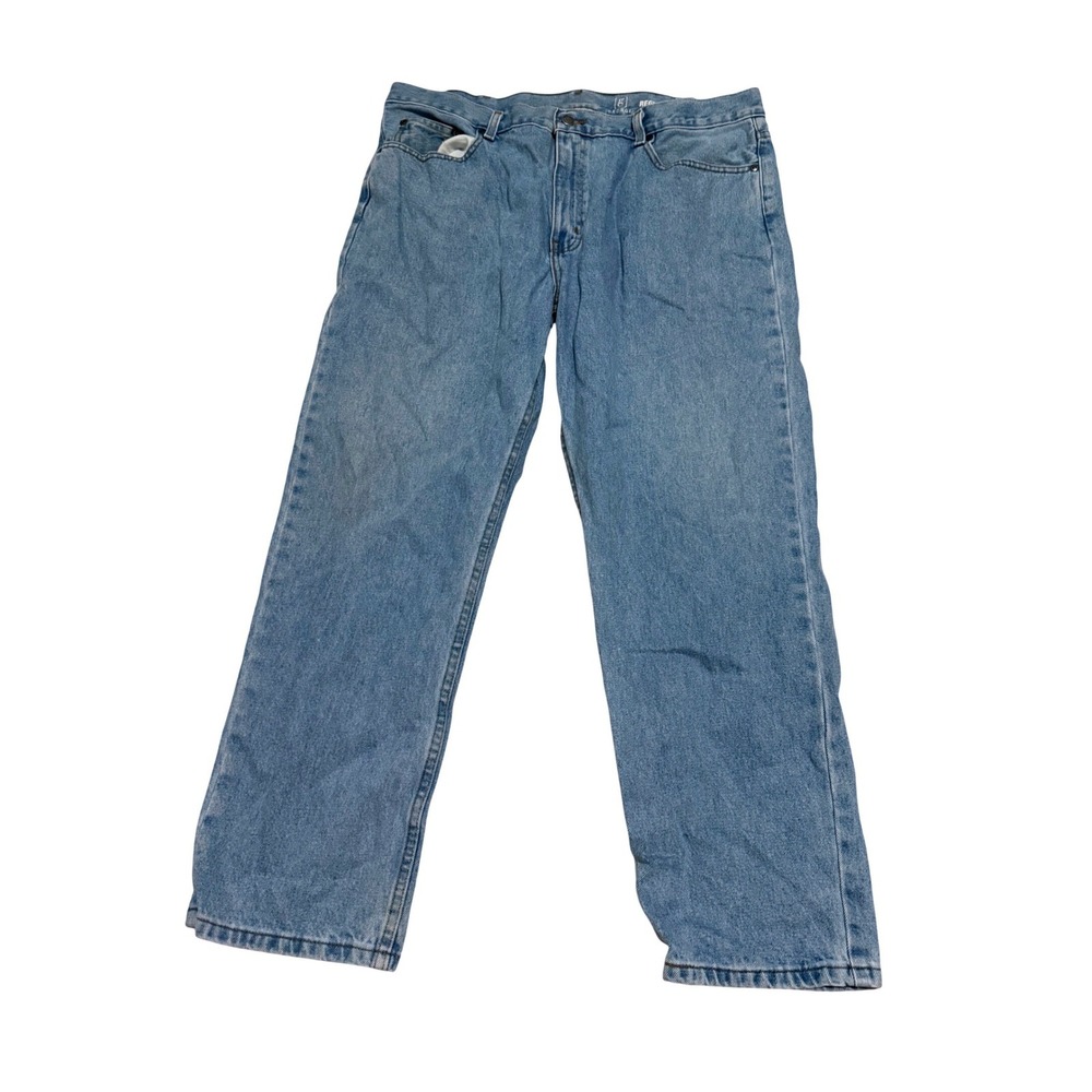 George Mens Regular Fit Straight Leg Light Wash Blue Denim Jeans 40x30